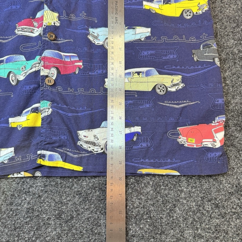 David Carey Shirt Mens XL Classic Chevy Car Hawaiian Aloha Short Sleeve - Picture 6 of 9